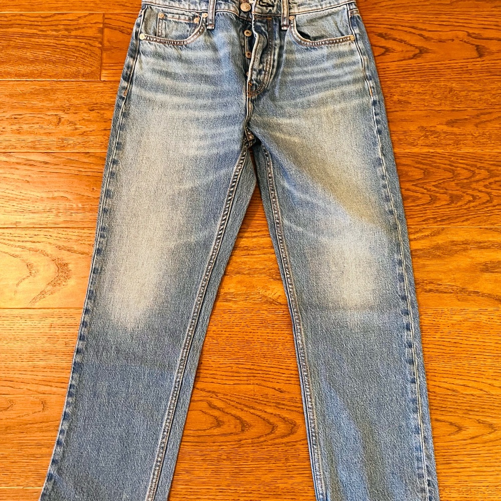 rag & bone Maya High Rise Ankle Lim Light Blue Straight Jeans